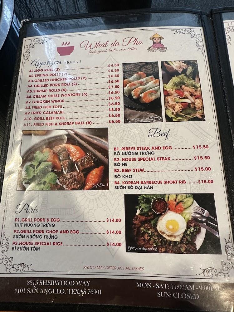 What Da Pho Menu image 3